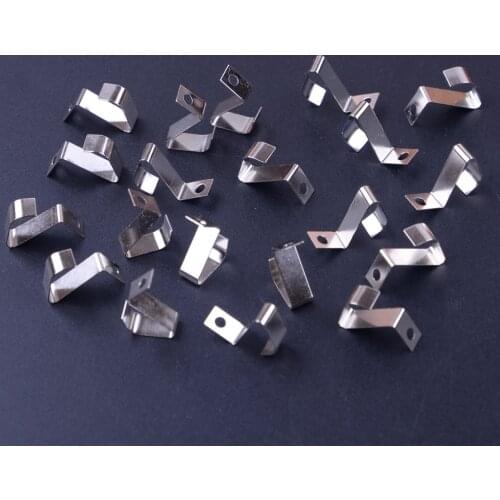 Silver 20pcs Steel Tone Metal Positive Negative Conversion Spring Contact Plate Fit for AAA Battery