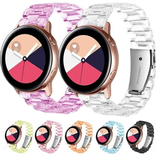 Clear Strap for Samsung Galaxy Watch 3/active 2/46mm/42mm/Gear S3 20mm/22mm Transparent Band Adjustable Size Watch GT/2/2e/Pro