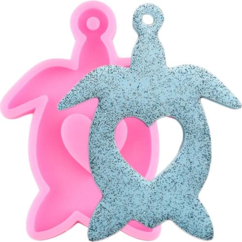 Sea Turtle Keychain Silicone Mold Tortoise DIY Earring Craft Epoxy Resin Molds Polymer Clay Pendant Charms Making Jewelry Mould