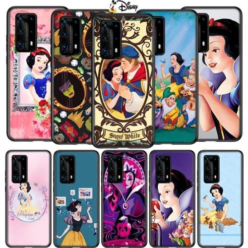 Silicone Cover Snow White Cute For Huawei P40 P30 P20 P10 P9 P8 Pro Lite E Plus mini Pro 5G 2017 2019 Phone Case