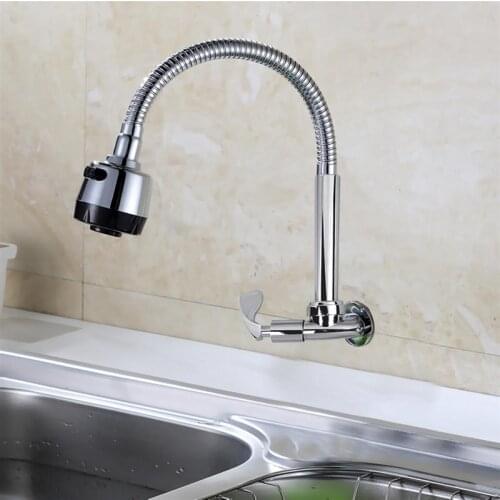 Zinc Alloy Kitchen Faucets Flexible Cold Water Faucet Plating Kitchen Faucet Universal Single Holder Single Hole Basin Water Tap