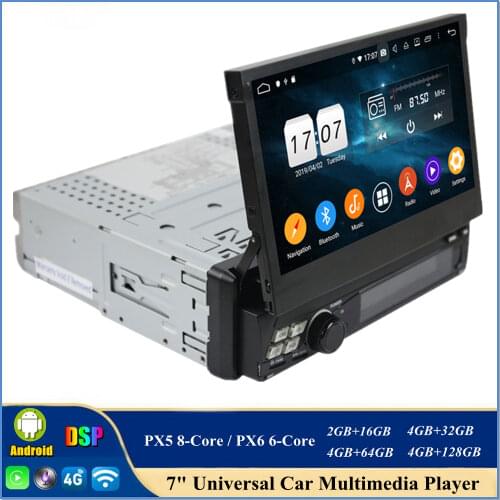 DSP Single din 1 din PX6 6-Core 7" Android 10.0 Universal Car Radio dvd GPS Multimedia Head Unit Bluetooth 5.0 WIFI USB DVR