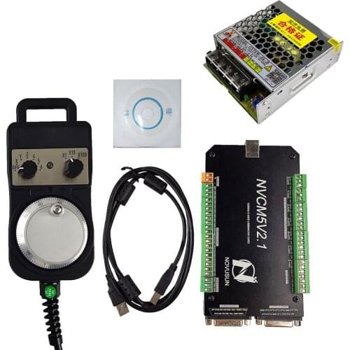 Mach3 USB interface CNC kit motion controller NVCM 3/4/5/6 axis CNC motion control card, 4/6 axis electronic handwheel 24V DC
