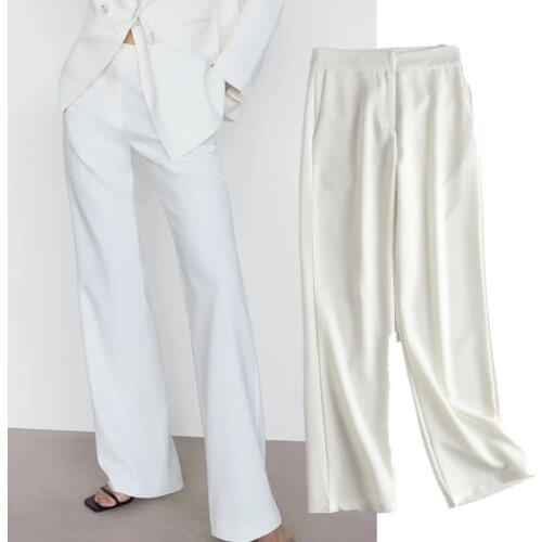 Jenny&Dave Femme Trousers WomenEngland Style Office Lady Solid Fashion White Casual Suits Pants Women Pantalones Mujer Pantalon