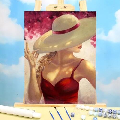 Woman DIY Paint By Numbers Set Oil Paints 50*70 Painting On Canvas Home Decor For Kids For Drawing Art