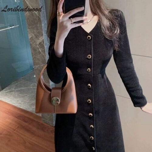 2021 New Coffee Break French Fried Street Dress Is Thin Black Bottoming Dress Children Spring and Autumn New dress for women