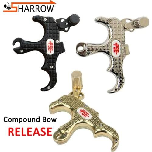 1pc 3 Finger Compound Bow Release Automatic Thumb Caliper Grip Release Right Hand For Hunting Shooting Archery Aids Accessories