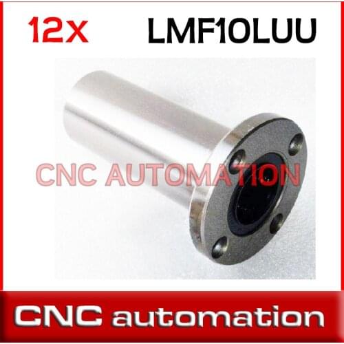 12pcs LMF10LUU 10mm lengthen round flange linear bearing for cnc rail guide
