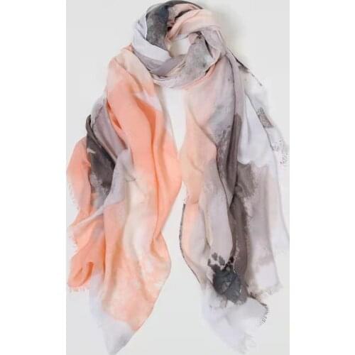 2021 Women Fashion Cotton Ombre Flower Pattern Scarf Shawls Floral Print Wrap Hijab 10pcs/lot