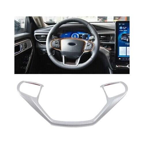 ABS Car Accessories Matte Inner Steering Wheel Cover Trim For Ford Explorer 2020