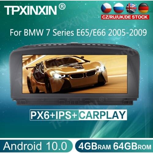 For BMW 7 Series E65/E66 2005-2009 Android 10.0 Car Multimedia Player Head Unit Stereo Radio Audio Android PX6 GPS Tape Recorder