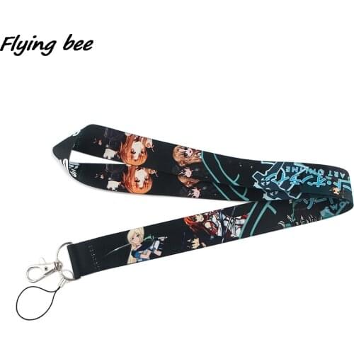 Flyingbee High Quality Cartoon Key Chain Lanyard Gifts For Child Students Friends Phone USB Badge Holder Necklace X1315