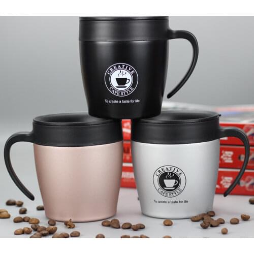 330ml Mini Travel Coffee Mug with Spoon Stainless Steel Thermos Tumbler Cup Vacuum Flask Water Bottle For Girls Tea Thermocup