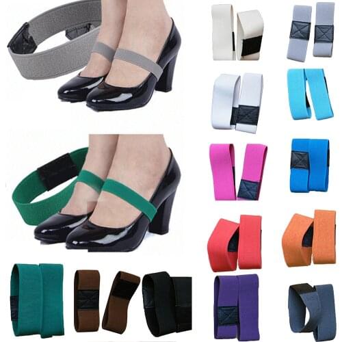 1 Pair Colored Elastic Band Shoe Strap Solid Color Shoelace For High Heel Strap Women Shoes Sneakers Strings Anti-loose Strap