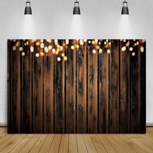 Photo Backdrops Old Planks Wooden Board Polka Dots Light Bokeh Party Decor Child Baby Love Portrait Photo Background Photostudio