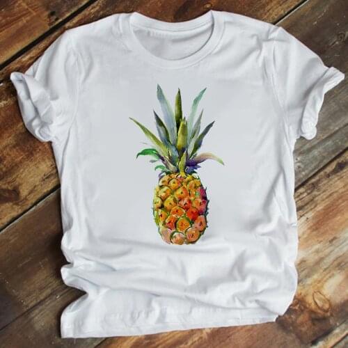 Fruit Graphic T Shirts Women Golden Pineapple Tshirt Gorgeous Family Modern Short Sleeve Exquisite Tee Shirt Tumblr Mujer