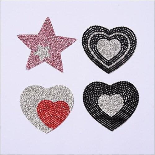 Hot melt adhesive mesh hot drilling pattern fashion five-pointed star love full diamond rhinestone clothes bag