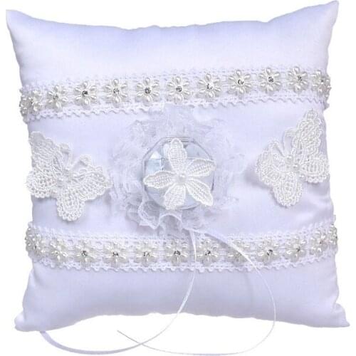Bride groom wedding ring pillow 20x20cm Lace petals ring pillow high quality wedding supplies
