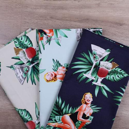 LEO&LIN Retro Diy Craft Cloth Fabric The Bottom Of The Three Color Side Of The First Style Girl Tissus 50cm