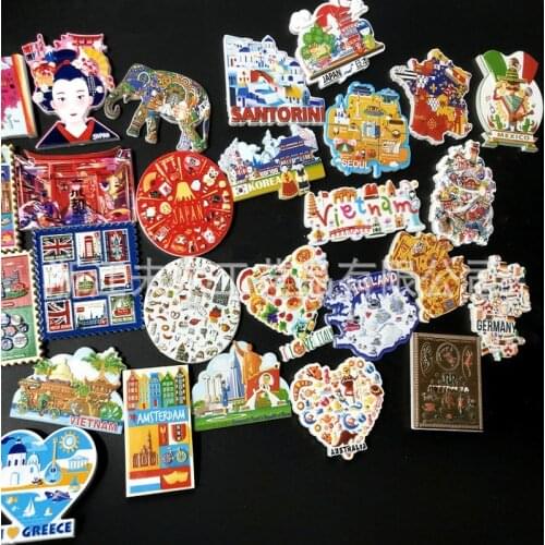 Fridge Magnets Decor Japan Korea Jermany Russia Holland Australia England USA Turkey Souvenir Magnetic Refrigerator Paste Gifts