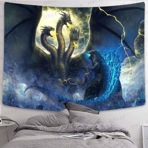 Cartoon Movie Scene Tapestry Psychedelic Dragon Art Wall Hanging Tapestries for Living Room Home Dorm Decor