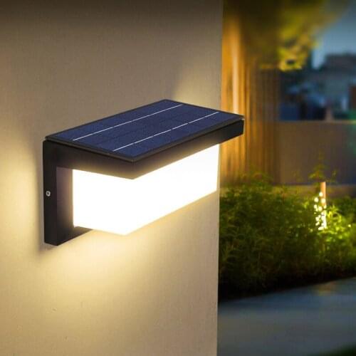 18W Modern Solar Wall Lamp With Radar Motion Sensor Solar Light Outdoor Waterproof Aluminum Garden Porch Lights For Courtyard