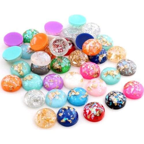 New Fashion 40pcs 12mm Mix Colors Flat back Resin Cabochons Cameo