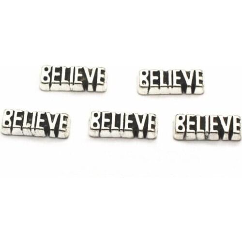 New Arrive 12pcs/lot Charms BELIEVE Floating Charms for Floating Memory charms Lockets DIY Jewelry