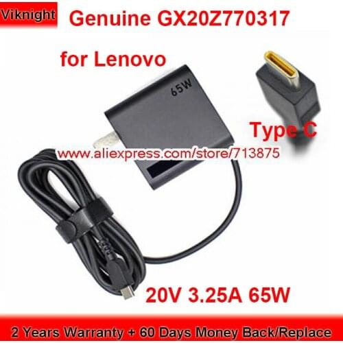 Genuine GX20P92530 65W Charger 20V 3.25A AC Adapter for Lenovo THINKPAD T470 T470S T570 T480S E480 L380 L580 Power Supply