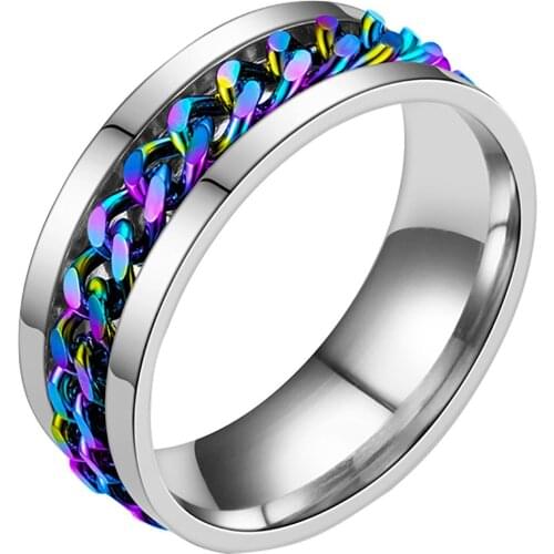 Rings for Women Men 925 Sterling Beer Bottle Opener Jewelry Gift Bottle Opener Set Chain Rotation Ring Titanium Party Jewelry