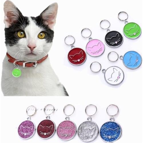 Cat Pattern Personalized Dog Tag dog collar Anti-Lost Pet Nameplate Pendant Dog Identification Customized Name Address Telephone