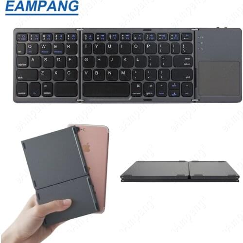 Foldable Keyboard with Touchpad BT 4.0 Wireless Portable Mini Folding Keyboard for Windows Android iOS Phone Tablet Laptop
