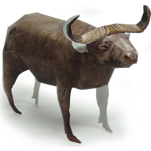 Water Buffalo Ox Cattle Folding Mini Cute 3D Paper Model Papercraft Realistic Animal DIY Kids Adult Craft Handmade Toys WE-003