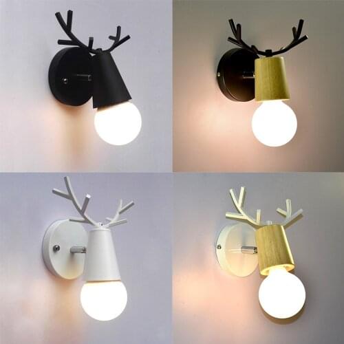 Modern Wall Lamp Deer Antlers LED Wall Light Black White Novelty Animal Lamp Nordic Home Fixtures for Bedroom Living Room