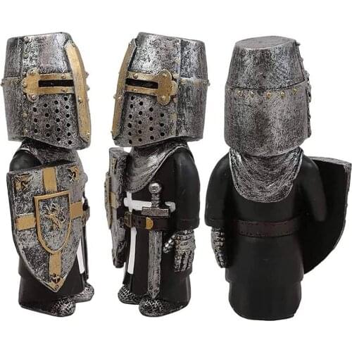 Resin Knight Gnome Sculpture Statue Garden Guard Ornaments Micro Landscape Decoration For Home Garden Yard Lawn