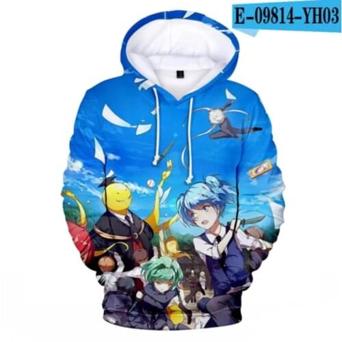 3D print New Assassination Classroom Korosensei Anime Hoodies Men/women Hip Hop Pullover Sweats Hoodie Fashion Sweatshirts