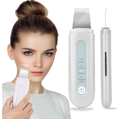 Blackhead Removal Skin Scrubber Ion Vibration Acne Exfoliating Peeling Spatula Ultrasonic Deep Face Cleaning Pore Cleaner Tool