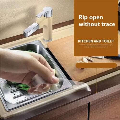 0.8mm Kitchen Sink Waterproof Mildew Strong Self-adhesive Transparent Tape Bathroom Bathroom Gap Strip Pool Water Seal