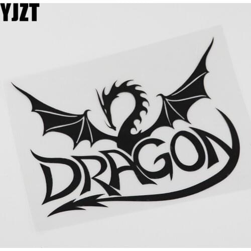 YJZT 11.7CMX15.6CM High Quality Dragon Myth Fantasy Vinyl Black/Silver Car Sticker 13C-0107