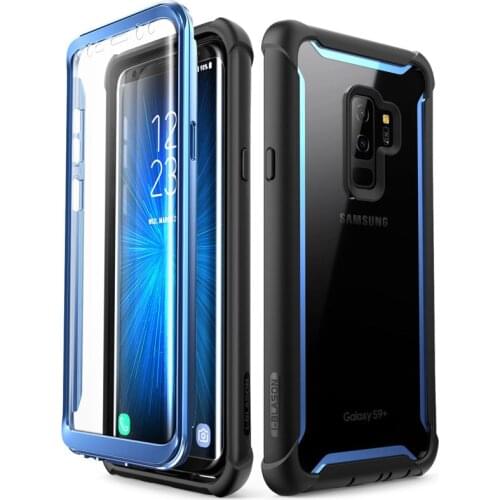 For Samsung Galaxy S9 Plus Case 2018 Release i-Blason Ares Full-Body Rugged Clear Bumper Case with Built-in Screen Protector