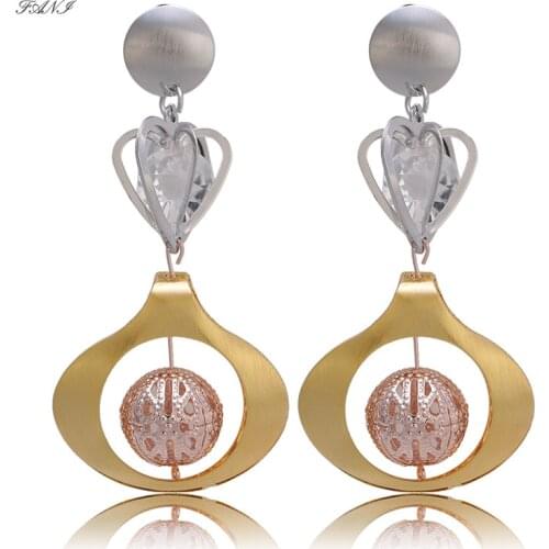 2021 african Jewelry Long Drop Exquisite Jewelry For Women Big Hoop Earrings Pendant Copper Round Vehicle Wheel Wedding Party