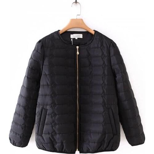 Plus Size XL-4XL Womens Winter Coats Thin Padded Zip Up Long Sleeved Jackekts Autumn Outerwear