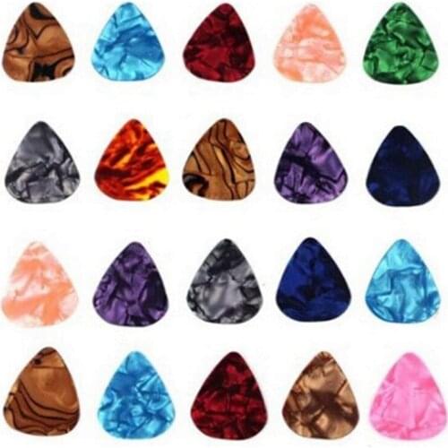 0.46Mm Stylish Colorful Guitar Celluloid Picks Plectrums For Bass - 50-Pack