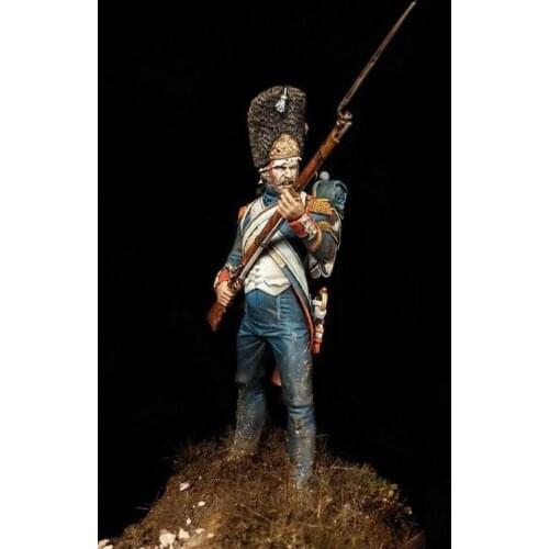 1/24 scale 75MM Napoleonic Warrior Unpainted Miniatures Resin Model Kit Figure Free Shipping