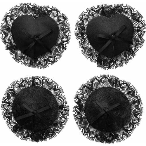 1 Pair Women Invisible Nipple Covers Round Silicone Lace Breast Pads Sticker Breast Forms Fake Breasts