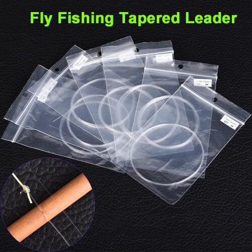 1Pc Super Strong Nylon Tapered Leader Fly Fishing Line 9ft 1X-6X Nylon Fly Fishing Leader Clear