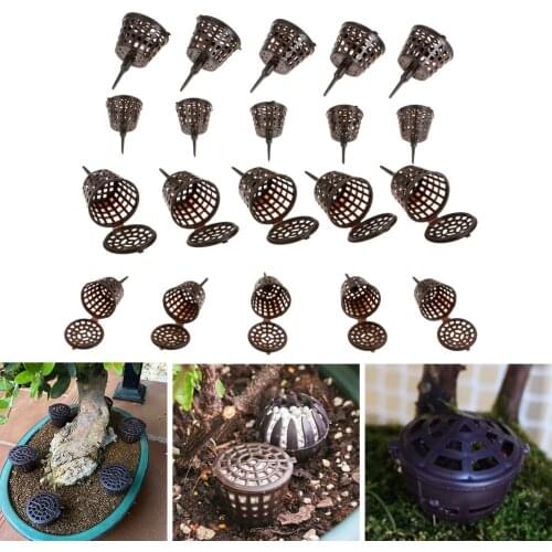 10 Pcs Plastic Cultivation Fertilizer Box Bonsai Tool Fertilizer Cover Basket Dome Case Plastic Plant Bug Portable Nursery Pots