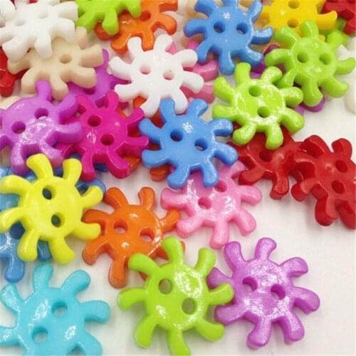100pcs Gear Plastic Buttons 14mm Sewing Craft 2 Holes PH106
