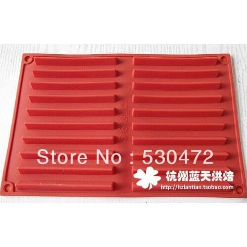 20 hole V-shaped strip silicone Cake Mold Biscuit mould Chocolate mold 26.5*17.5*1cm kitchen tools