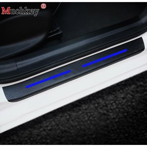 Car Stickers Door Threshold For Nissan Qashqai Juke X-trail Almera Tiida Door Sill Scuff Plate Car Door Sill Car Styling 4Pcs